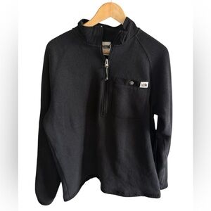 The North Face Men’s Black Quarter-Zip Logo Pullover Sweatshirt Sweater, Large